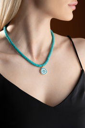 Heliophilia Silver Collar Multicolor con Colgante de Aleación